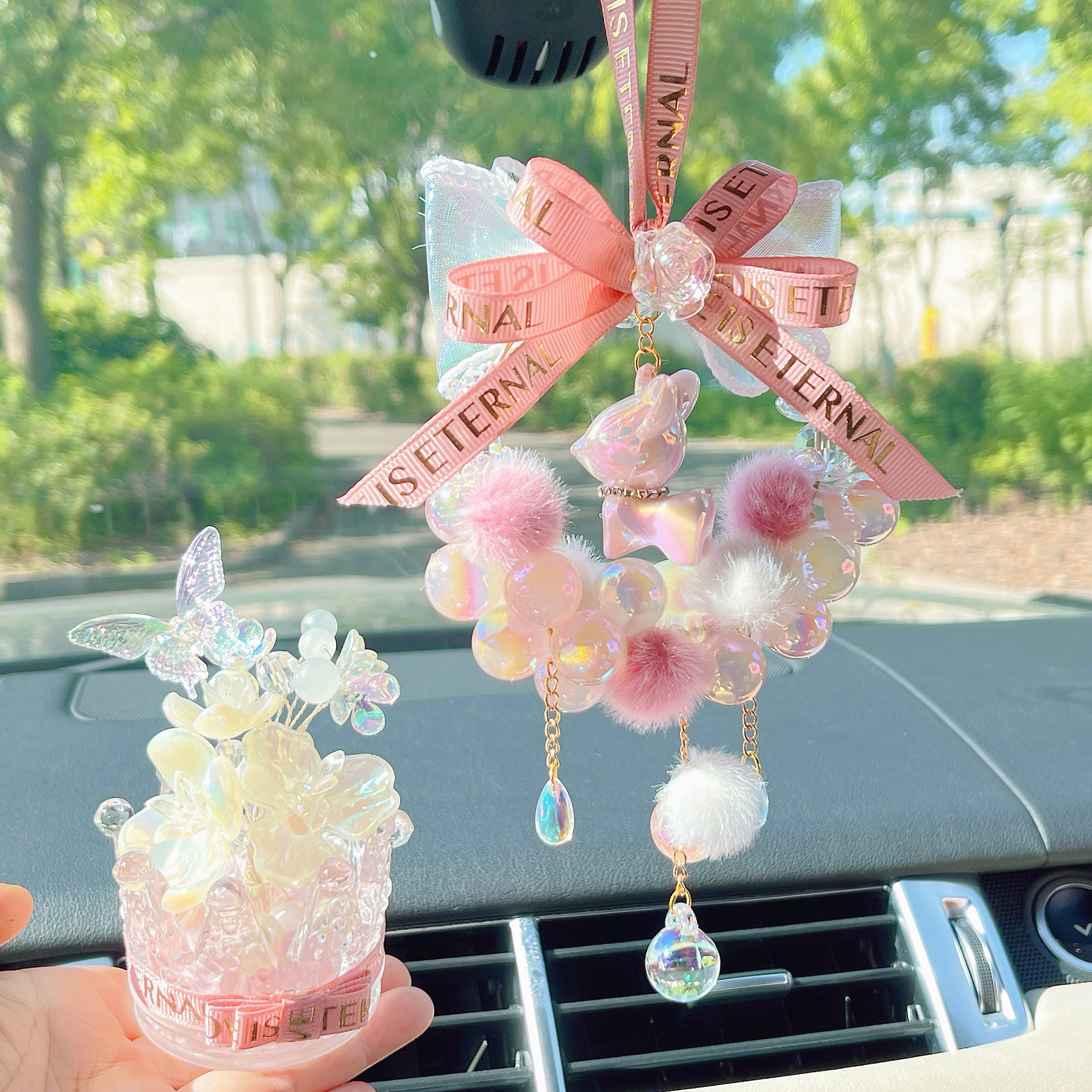 一鹿平安可爱炫彩小鹿车挂汽车装饰品后视镜吊坠挂饰女生车载挂件,淘宝优惠券,粉丝福利购,淘宝优惠卷