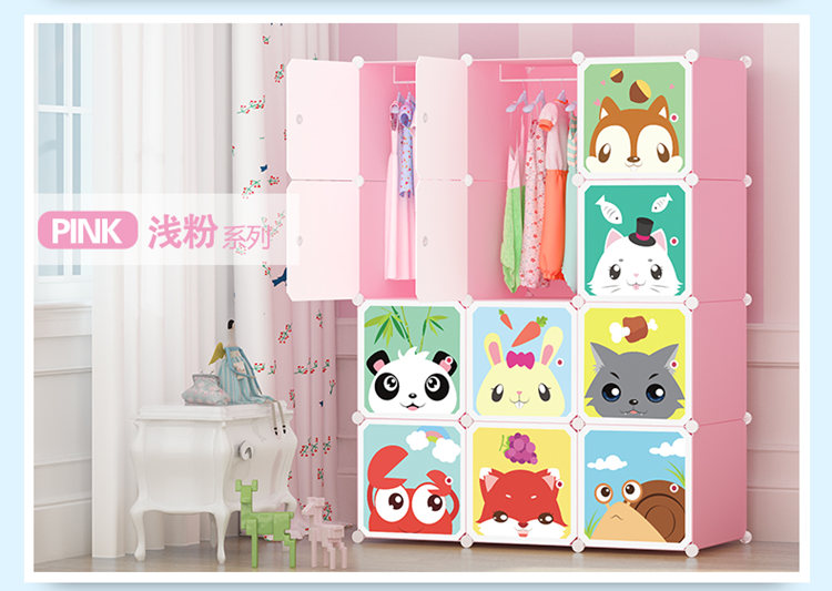 衣柜门儿童衣橱卡通门配件简易塑料门单片组装零件宝宝树脂柜配件 - 图3