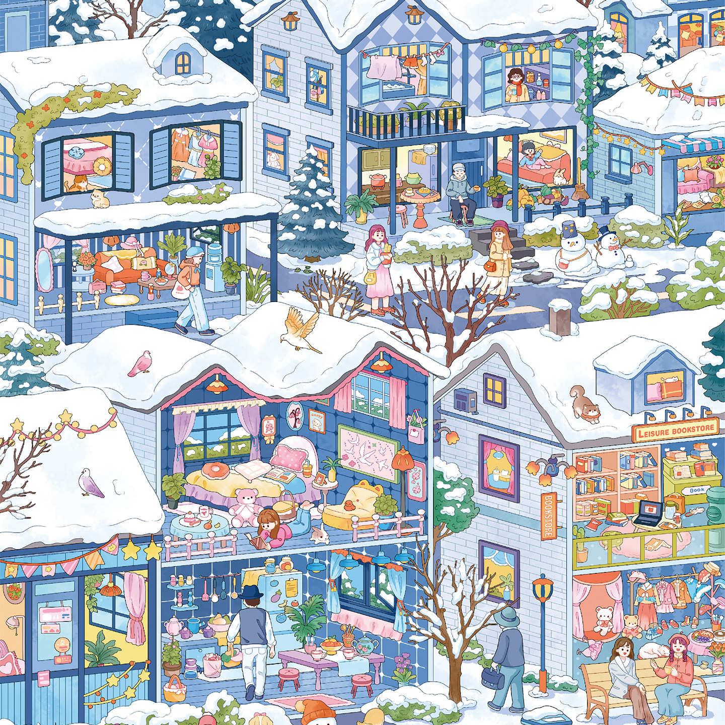 纸间小镇造景贴纸俊贝16.0小镇街景系列高难度四季微缩场景收纳3D立体小屋贴画手帐儿童玩具女孩元旦新年礼物,淘宝优惠券,粉丝福利购,淘宝优惠卷