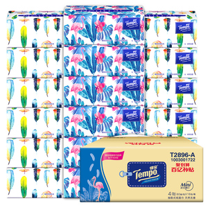 Tempo得宝Mini无香软抽纸4层80抽18包家庭装