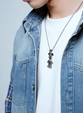 男生嘻哈钛钢不掉色骷髅项链