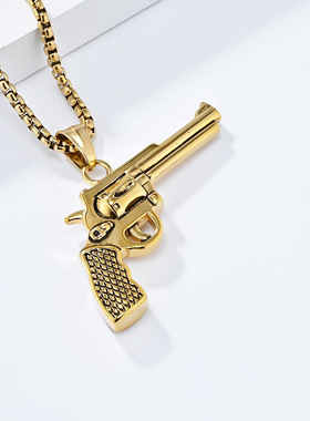 嘻哈个性朋克霸气复古钛钢项链