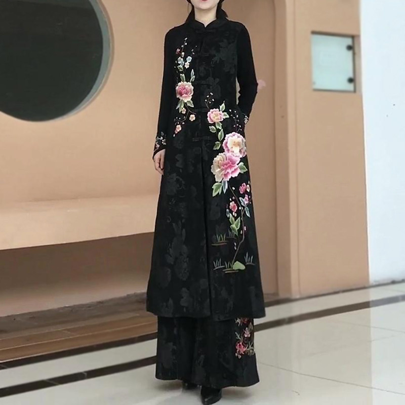 2025年秋季新款新中式过膝长款马甲民族风刺绣马夹坎肩风衣外套女,淘宝优惠券,粉丝福利购,淘宝优惠卷