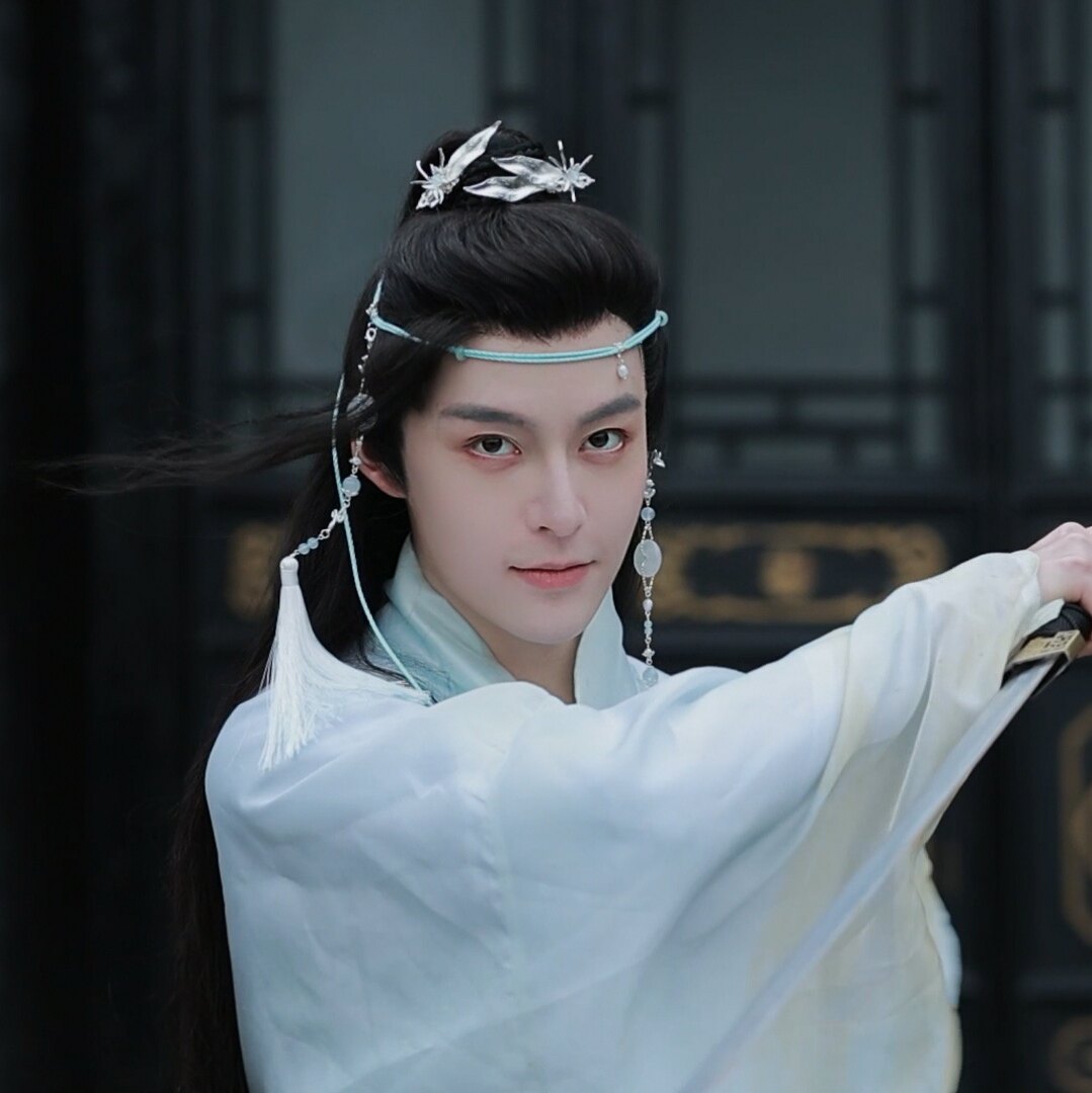 嫙笄原创古风汉服额饰男流苏抹额头饰发饰后压发绳发扣发夹青平