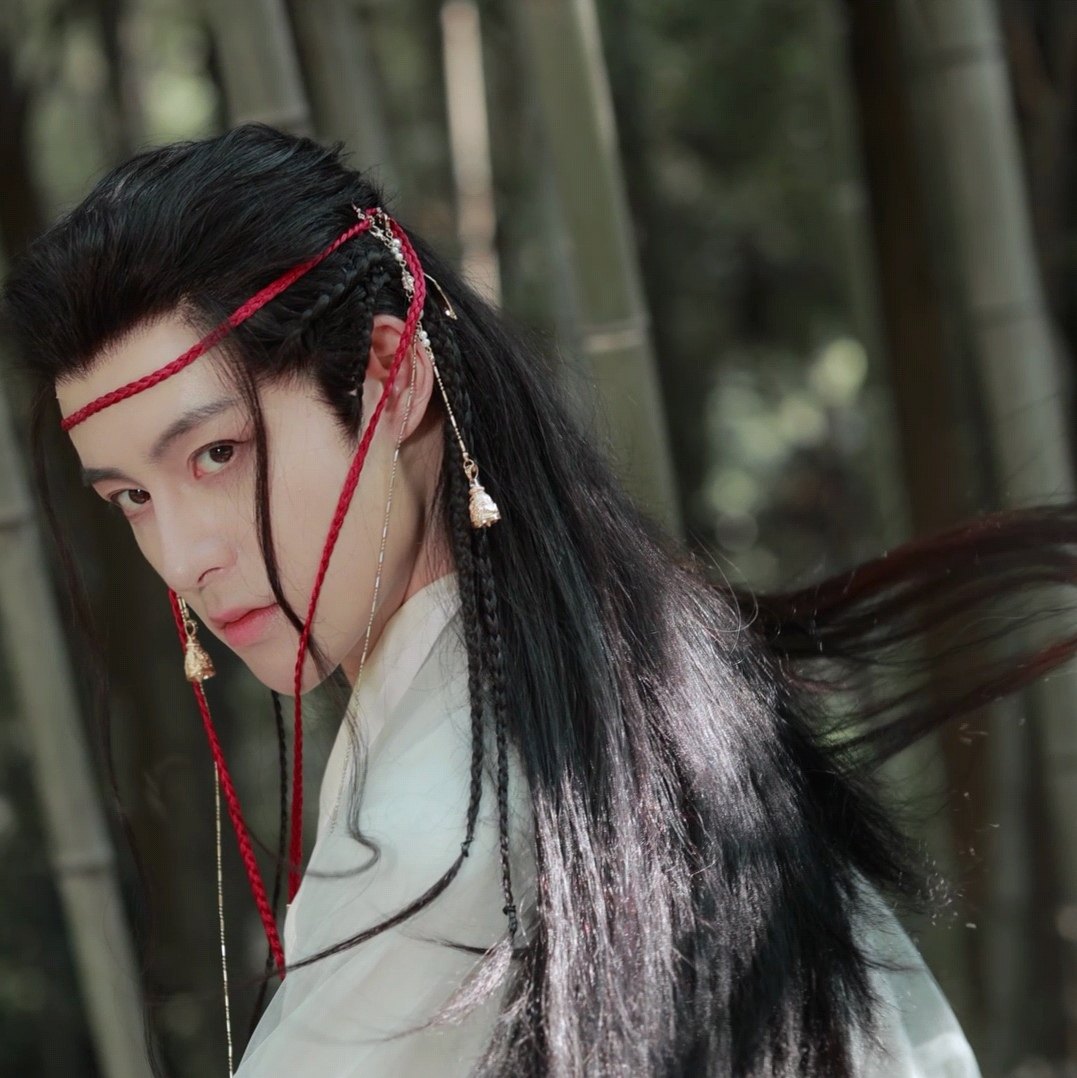 嫙笄原创古风额饰男汉服流苏发饰头饰铃铛发绳古典抹额束发冠沉息