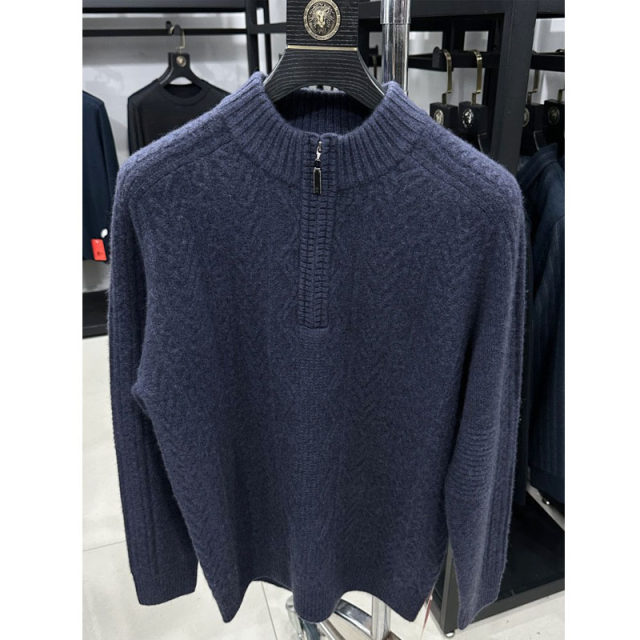 Snow Leopard men's cashmere sweater with base layer sweater