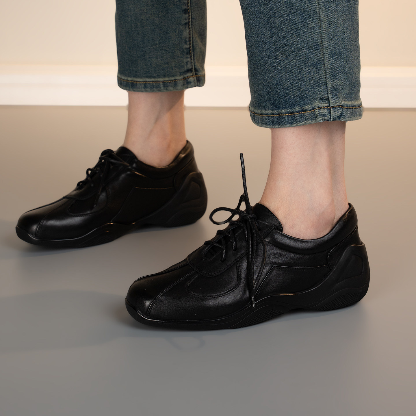 粗跟圆头复古风深口单鞋女真皮系带中跟软底休闲小皮鞋妈妈鞋防滑,淘宝优惠券,粉丝福利购,淘宝优惠卷