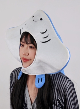 可爱魔鬼鱼头套帽子拍照摄影派对