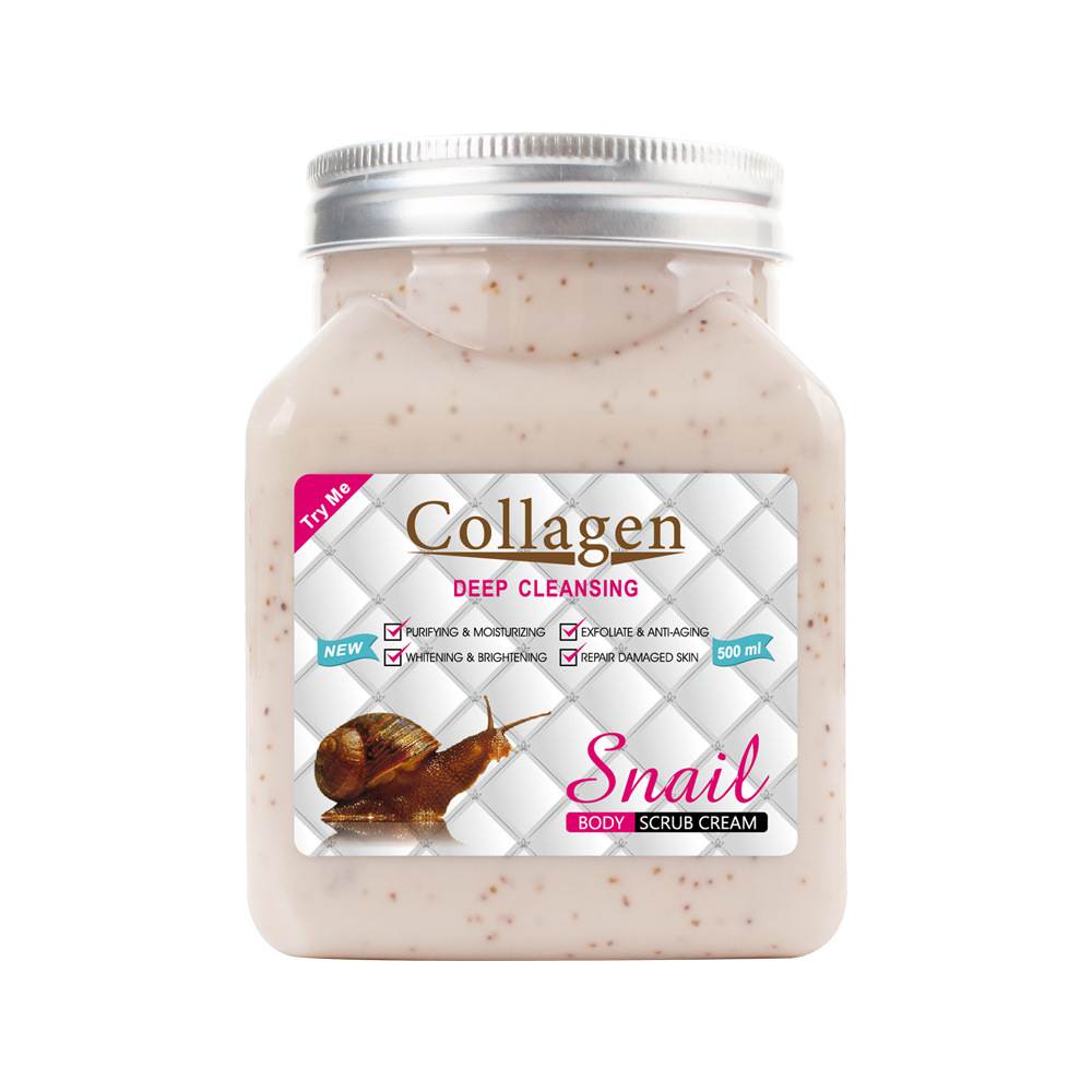 collagen snail body scrub cream keratin蜗牛骨胶原磨砂膏white - 图3