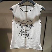 The mall is the same as the 2022 female official website Summer new internal hitch bottom round collar bronzed and knitted Beauty vest waistcoat