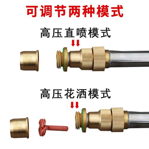 园艺长杆喷枪喷壶往复式手动喷雾器打药洗车消毒不锈钢浇花洒水器 - 图1