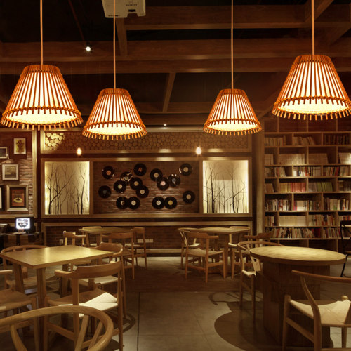 简约田园吊灯竹艺编织灯中式餐厅灯民宿客栈灯具创意酒吧网咖灯饰 - 图1