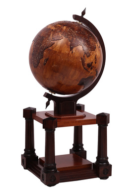 大型立体浮雕实木家居饰品地球仪