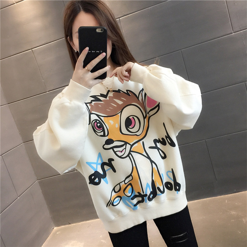韩版女装2020年新款卡通动漫潮卫衣 青花羊卫衣/绒衫