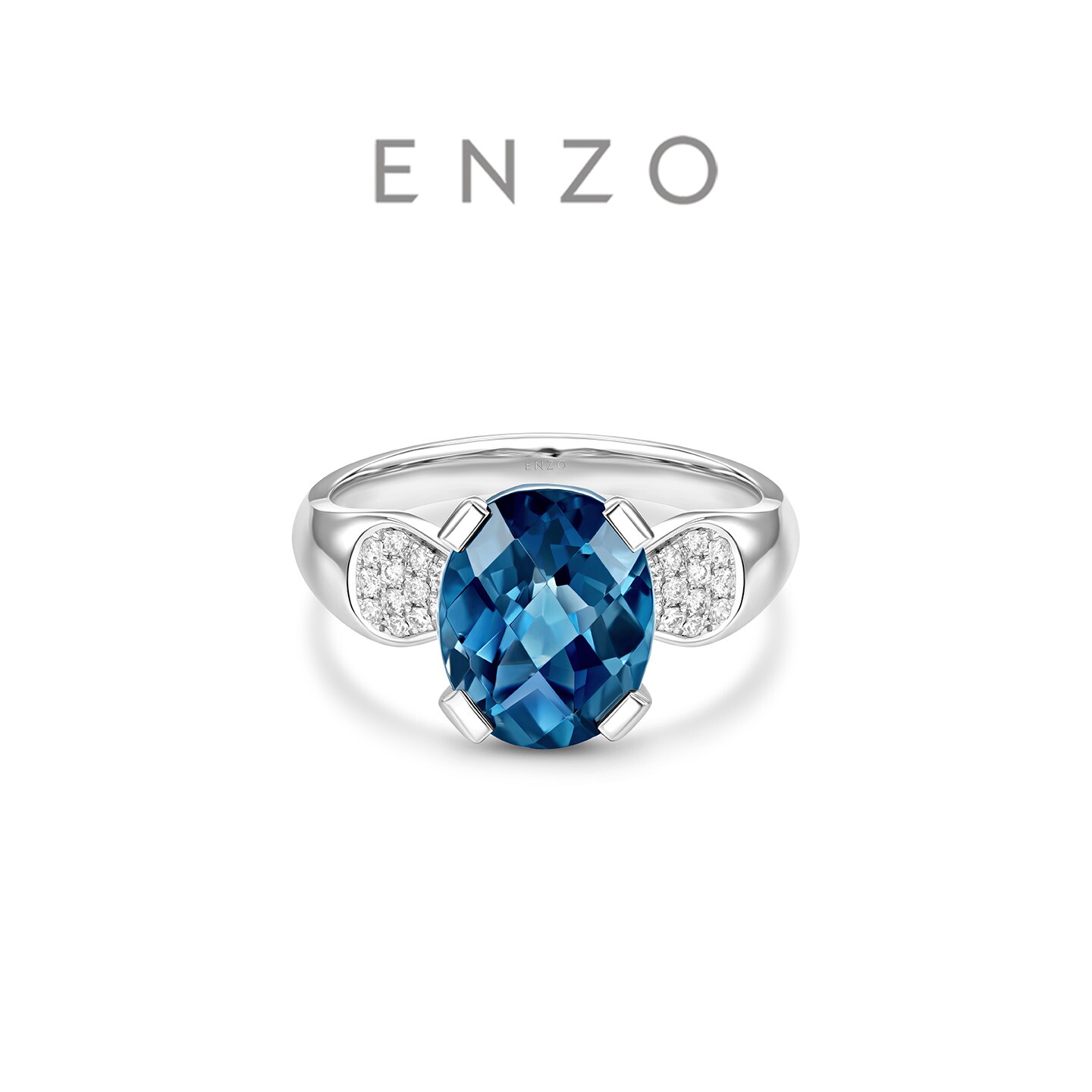 ENZO 18K gold topaz diamond ring