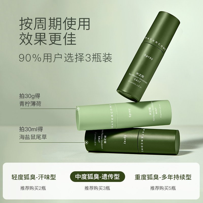 水之蔻去狐臭除臭狐臭净腋下喷雾 watercome水之蔻止汗露