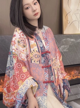 夏季手工盘扣民族风旅游防晒披肩