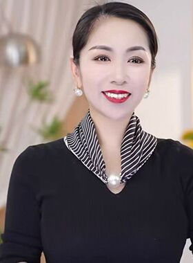 2025春夏新款护颈磁扣丝巾女时尚百搭气质遮颈纹围巾外搭懒人围脖
