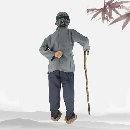 演出拐杖 儿童老奶奶老爷爷舞蹈表演道具木头老年人拐棍实木权杖 - 图2