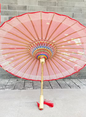 油纸伞古风防雨实用晴雨两用手工桐油伞红色婚伞中式喜嫁新娘伞