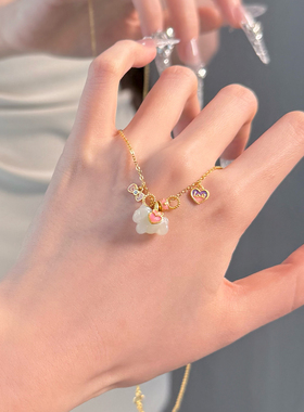 马年本命年田玉吊纯银项链