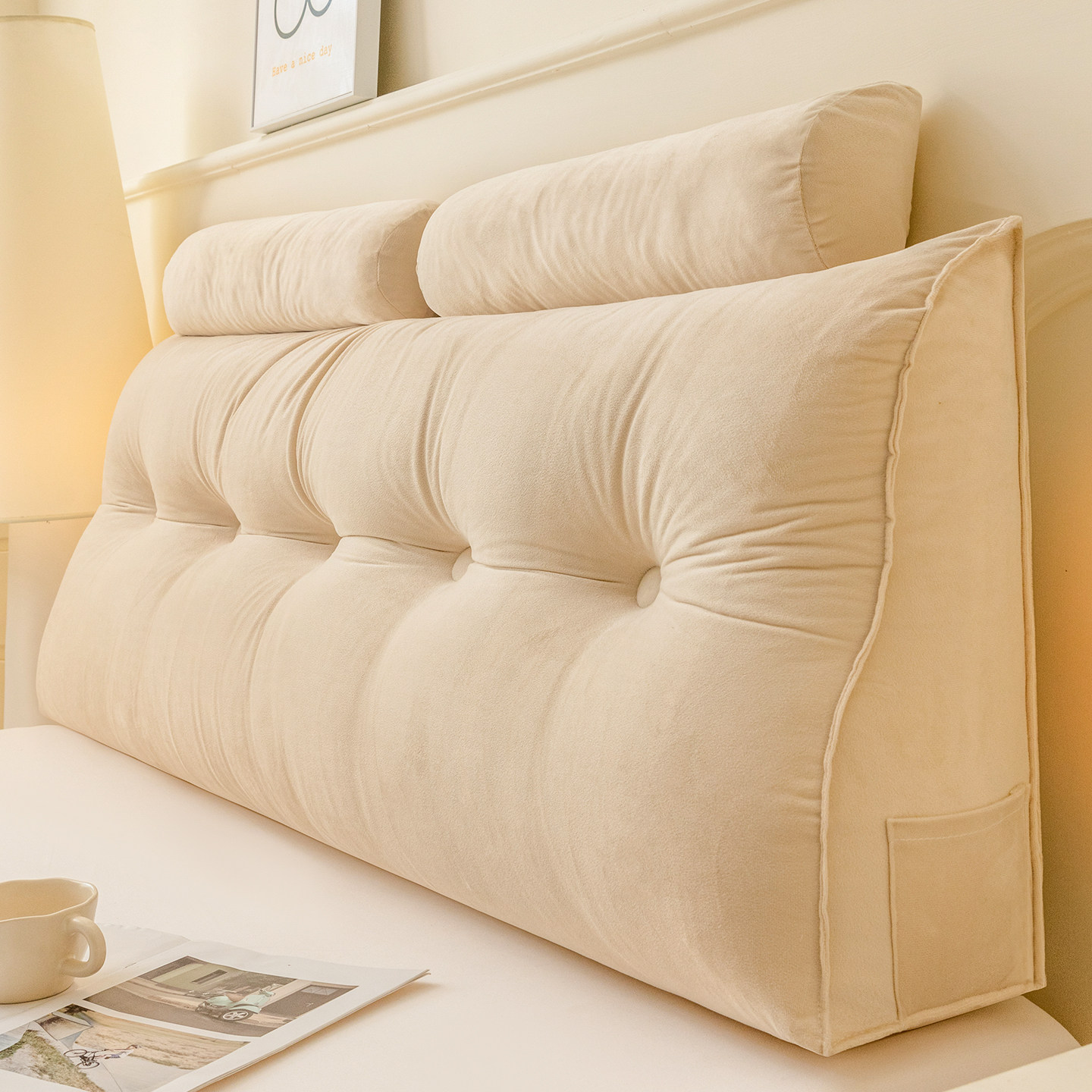 茶歇靠枕床头大靠背三角床上靠垫加绒榻榻米软包沙发软垫可拆洗,淘宝优惠券,粉丝福利购,淘宝优惠卷