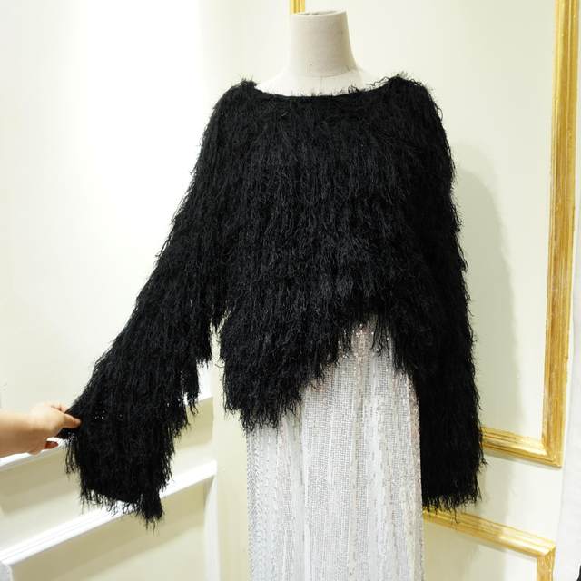 High-end mid-length sweater jacket