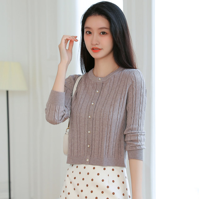 Twist short sweater women's autumn and winter women's clothing 2025 new style