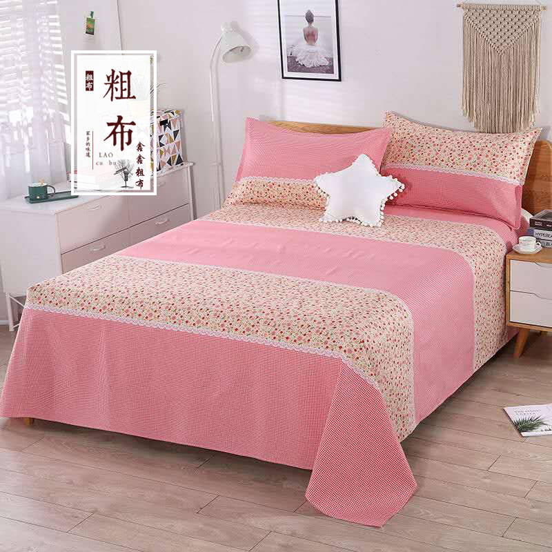纯棉不起球加厚老粗布床单单双人床炕单土炕榻榻米睡单1.5/1.8/2 - 图3
