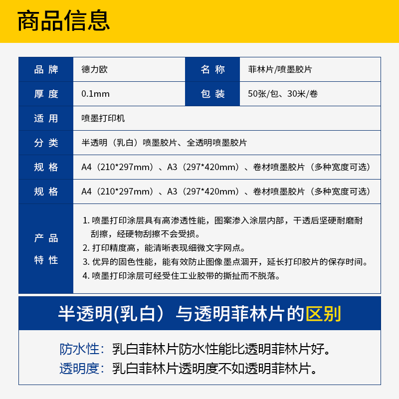 A3A4喷墨胶片乳白防水PCB印花丝印晒版菲林片滴胶投影透明幻灯片 - 图0