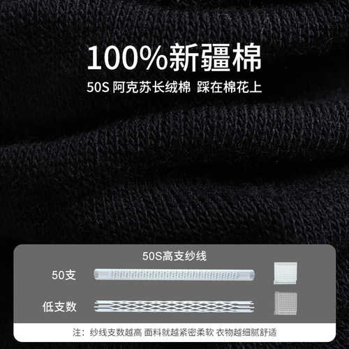 七匹狼袜子男士纯棉夏季男袜全棉防臭吸汗透气中筒袜黑色商务男款 - 图0