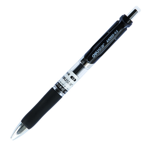 得力S01按动中性笔 0.5mm 得力黑色水笔 流畅型签字笔 办公水笔 - 图0