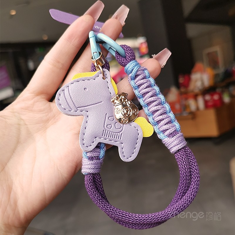 马年新款手机挂绳女手腕招财小马皮质吊坠饰品编织绳子挂件通用品,淘宝优惠券,粉丝福利购,淘宝优惠卷