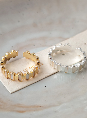 铜小众贝母不规则女戒指/指环