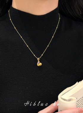 海蓝蓝紫水晶葫芦吊坠金色项链