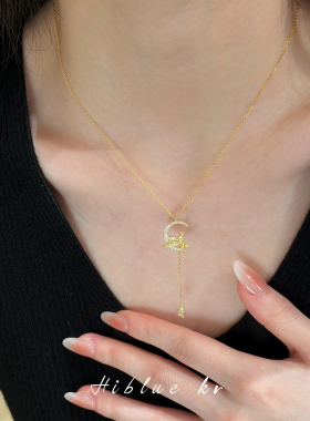 海蓝蓝法式天使项链长款高级感