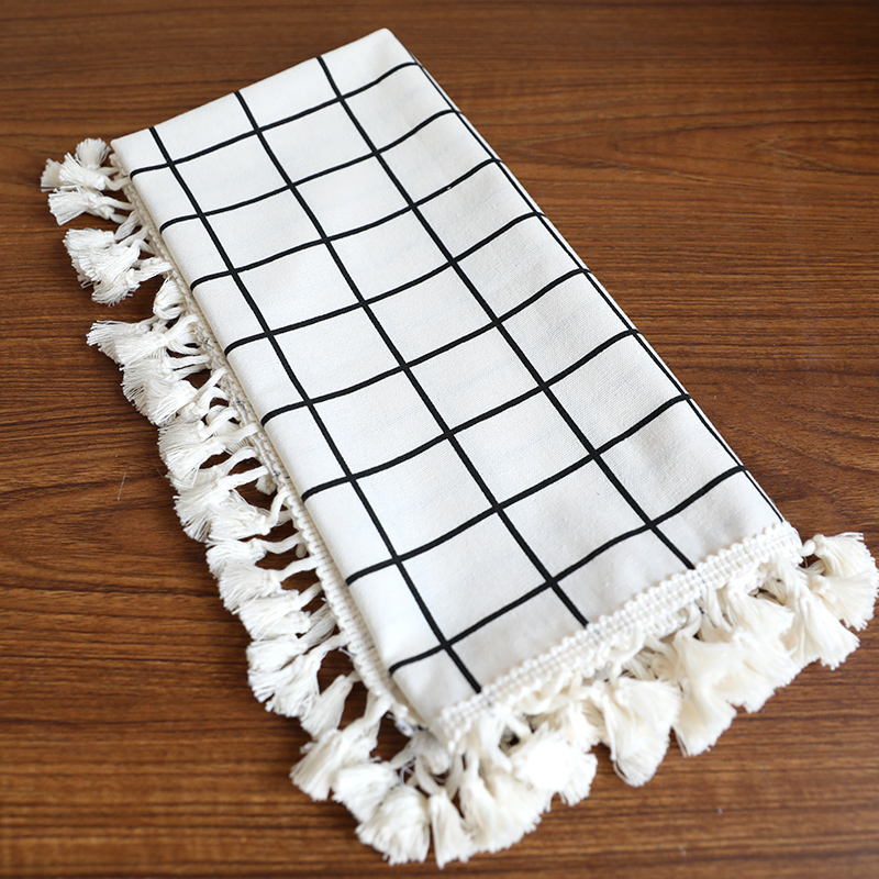 桌布棉麻布艺ins风餐桌布夜市摆摊投影仪打印机床头柜微波炉盖布