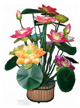 七彩摆件水晶佛堂观音长明灯