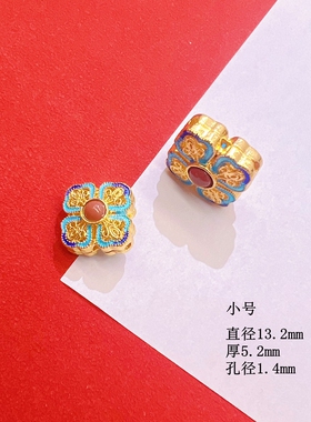 铜镀金景泰蓝四通背云配件