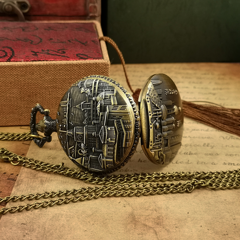 老式怀表男款复古上海旅游景区纪念品可放照片定制中国风电子机械 - 图1