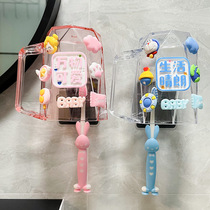 Creative Mouthwatering Cup Wall-mounted Cute Tooth Brushing Cup Tooth Bucket Cartoon Children Toilet Wash Cup Student Tooth Cup Rack