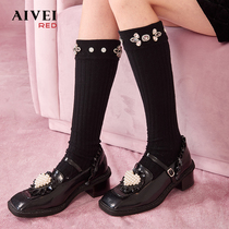 AIVEI Hinca Ai Weiwei 2023 Spring new little fresher stitches in cylinder socks outside wearing black socks P0680008