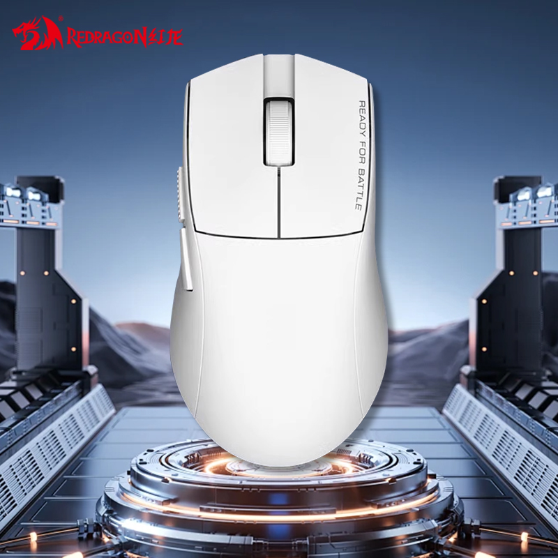 红龙G49SE三模电竞游戏鼠标专业款无线鼠标蓝牙2.4G有线轻量化白 - 图0