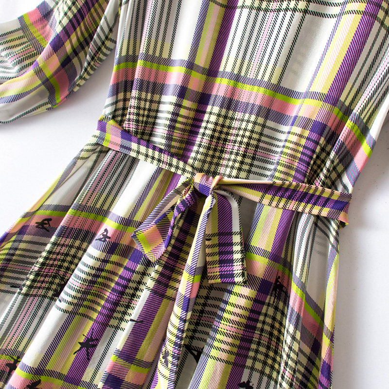 慕荷真丝桑蚕丝2020格子连衣裙 慕荷连衣裙