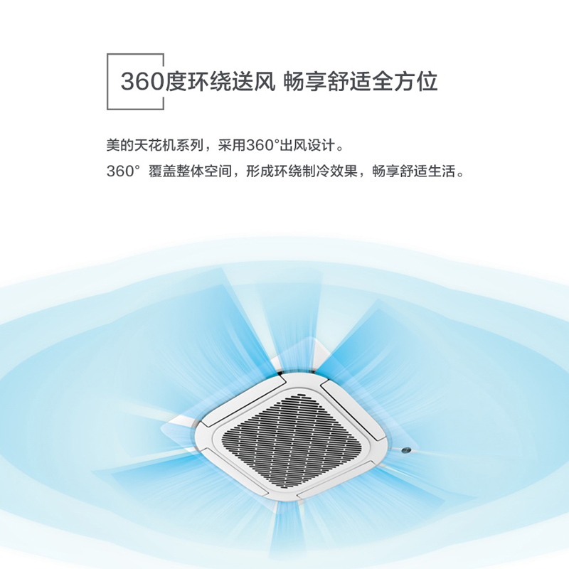 美的5匹一拖一吸顶嵌入式家用中央空调商用冷暖式天花机变频RFD - 图0