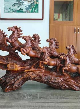 跨境热销temu八骏雄风摆件家居客厅公司办公室前台桌面装饰品