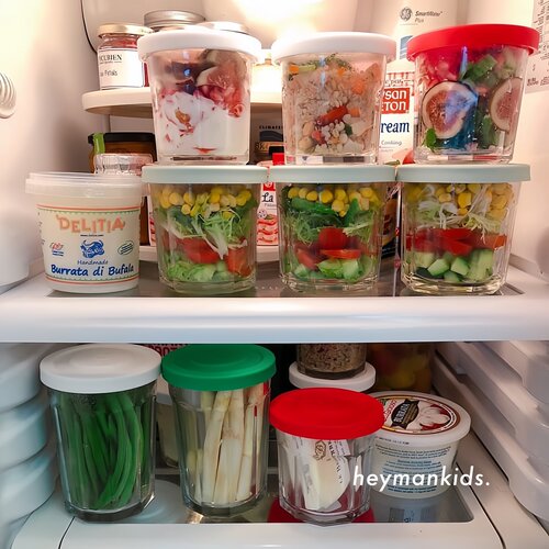 heymankids｜韩国joliema彩色笑脸硅胶盖宝宝辅食碗厚玻璃酸奶杯 - 图2