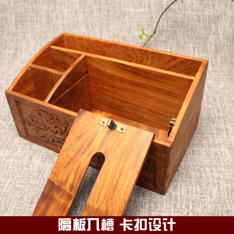 缅甸花梨木纸巾盒客厅高档轻奢风家用中式抽纸盒茶几收纳盒餐巾纸 - 图1