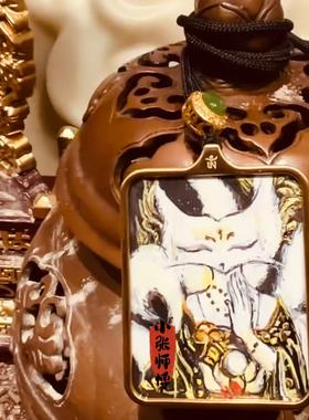火神手绘九尾唐卡招桃花护身吊坠
