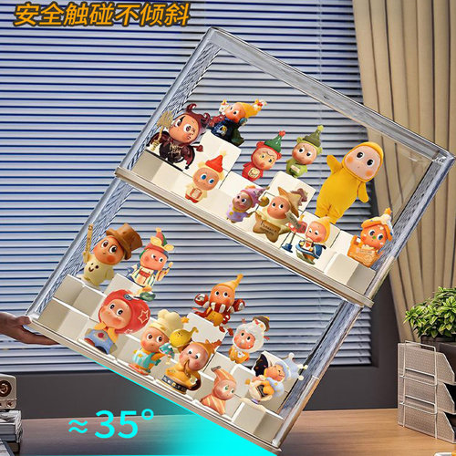 盲盒展示架星星人展示盒透明亚克力防尘收纳盒手办展示柜泡泡玛特 - 图2